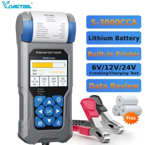 BT600 Car Battery Tester 5 3000CCA 12V 24V Lithium Battery Cranking Charging Healthy Check Printer