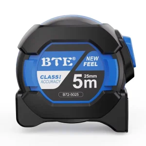 BTE Professional Self Locking Steel Measuring Tape Delicate Rubber Coating Metric 10m Range Measuring Distance