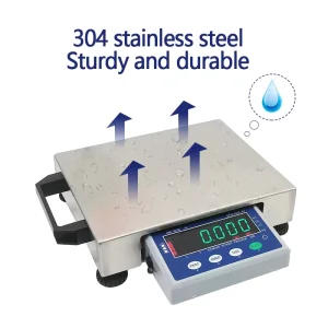 BTS 220 280mm Stainless Steel High Precision Table Scales OEM ODM 0kg 30kg 6 digit Green Red LED Display