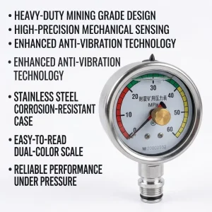 BZY60 Explosion Proof Waterproof Stable Pressure Measuring Tank Calibrating Pressure Gauge for Mine Pressure
