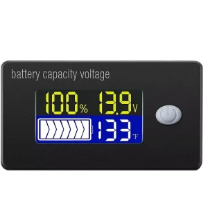 Battery Capacity Voltage Meter with Alarm and External