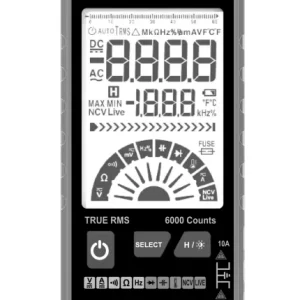 Battery Powered Auto Ranging True RMS Digital Multimeter with 6000 Counts LCD Display