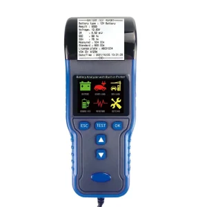 Battery Tester Analyzer with Printer 100-2000 CCA Battery Auto Cranking and Charging State Tester 12V/24V Car Battery Analyzer
