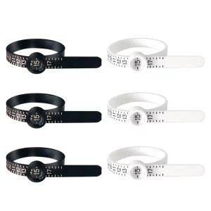 Beautiful UK US EUR Size Ring Measurement Ruler with Magnifying Glass Soft Plastic Rule with Filter for Jewelry