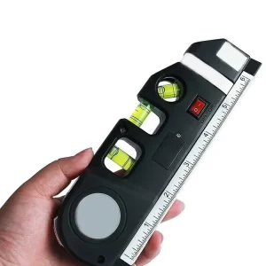 Black Green Plastic Laser Level Pro 3 Multi functional Battery Powered Instrument with 50m Working Distance for DIY Grading