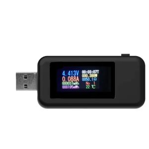Black QC 2.0 3.0 USB Charger Tester Voltage Power Capacity Measurement 10 in 1 Multiparameter Digital Display High Accuracy