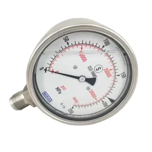 Bourdon Tube Pressure Gauge Stainless Steel for Highest Pressure Applications to 3,000 bar Model PG23HP-S