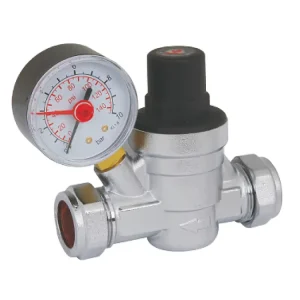 Brass Manual Hydraulic Pressure Regulator Relief Valve Gauge Meter BJ44002 Water Check Structure