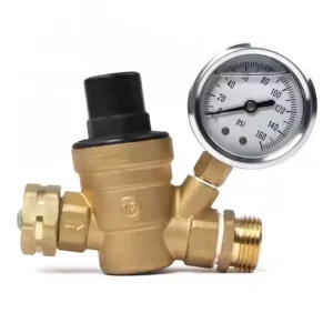 Brass Water Pressure Regulator With Water Filter Net and Gauge