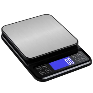Bright LCD Display Battery Powered Digital Kitchen Scale 5kg/15kg Capacity 0.1g/1g Precision Food Scale USB Rechargeable