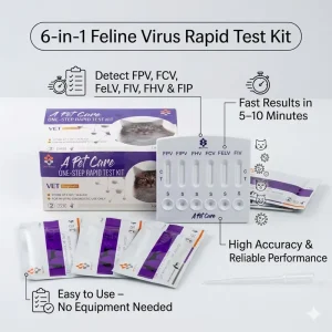 CE Certified 6 in 1 Cat Virus Rapid Test Kit Detects FPV FIPV FHV FCV FeLV and FIV Antigens Veterinary Diagnostic Equipment