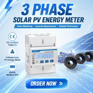 CE Certified Three Phase DIN Rail Energy Meter RS485 Modbus RTU 3P4W for Industrial Power Distribution Cabinet