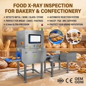 CE Marked Automatic High Speed 0.1mm Metal Glass Stone Bone Ceramic Detection SUS304 Food X ray Testing System