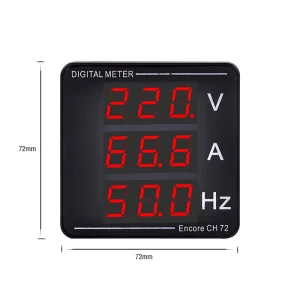 CH 72 AC Ammeter AC50 500V AC0 120A 10 99.9Hz Voltmeter Three Display Current Voltage Frequency Meter