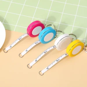 Candy colored Mini Tape Measure Keychain Auto retractable Customizable Logo Clothing measuring Tape for Clothing Measuring Tools