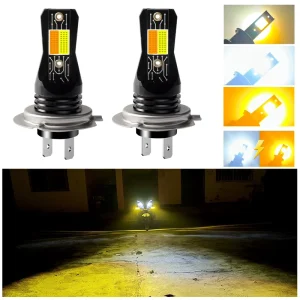 Car LED Fog Lights Plug In H1 H4 H7 All in One Focusing 9005 9006 Modified Strobe 12V 12W 8000 Lumens 6000K Universal