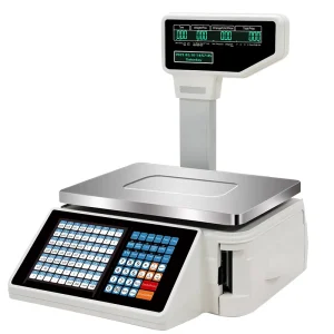 Cash Register Scale Barcode Label Printing Scale 15kg 30kg Custom Language Supermarket Scale with Built in Thermal Printer