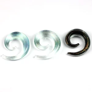 Children’s Custom Glass Spiral Teardrop Ear Gauges Tunnel Plugs Pin Earring Ear Expander Weights Fashion Punk Lobe