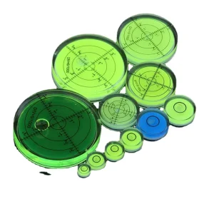 Circular Bubble Level Vial Bullseye Spirit Level High Precision Round Horizontal Level Bubble for Machinery