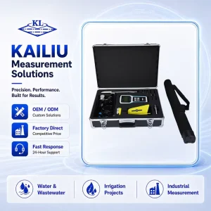 Compact Carrying Case Smart LCD Display Flow Meter Portable Water Flow Velocity Meter for Water Resource Monitoring