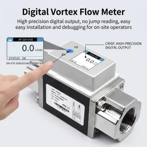 Compact Miniature Vortex Liquid Flowmeter Sensor NPN and RS485 Water Flow Switch Sensor