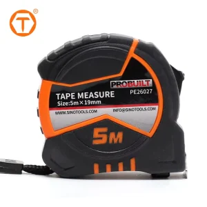 Compact Retractable Manual-Locking Blade Stainless Steel Metric Tape Measure with High Visibility Case