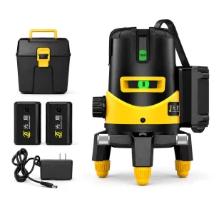 Compact Self Leveling Portable Laser Level Kit 360 Degree Green Beam Cross Line for Home Renovation Tile Work