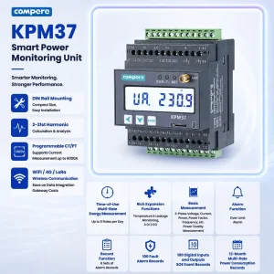 Compere Large Current Power Remote Monitoring 3 Phase Wifi Energy Meter Kwh Meter Power Quality Analyzer