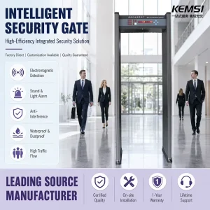 Construction Site Office Building Walk Metal Detector Gate Full Body Scanning Multi Zone Worker Access Control Dustproof