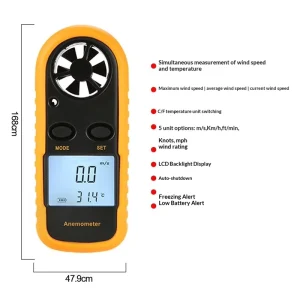 Cross-border Supply GM816 Digital Anemometer (Shenzhen Origin 0.1 Resolution) Wind Speed Meter for Fans air Conditioners