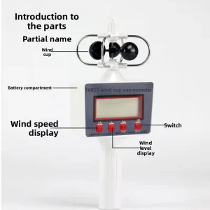 Cup Anemometer Meteorological Handheld Wind Meter Breeze Gauge Wind Vane Wind Scale Measuring Instrument School Education Supply