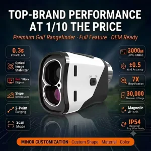 Custom Golf Laser Rangefinder 1000M 2000M PGA Slope 0.3s Fast Lock OEM ODM Custom Logo Manufacturer