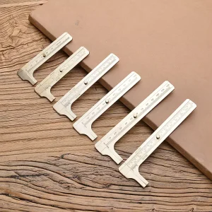 Custom LOGO Mini Brass Caliper Vernier Double Scale Measuring Ruler Caliper Portable 60/80100/120mm Vintage Brass Ruler