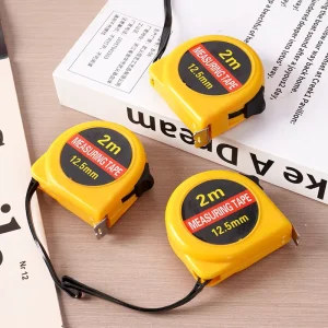Custom Logo 2m Steel Tape Measure Yellow Plastic Case Anti Drop Retractable Pull Ruler Household Engineering Measuring Hand Tool