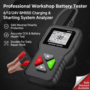 Custom Logo 6V 12V 24V Multi Language BM550 Battery Analyzer With Waveform Ripple Analysis Battery Tester