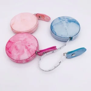 Custom Marble Leather Design Retractable Body Measuring Tape Pocket Tailor Sewing Craft Cloth Tape Measure