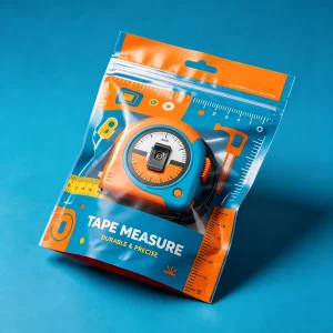 Custom Printed Stand up Pouches with Zipper for Tape Measures and Measuring Tools Heavy Duty Resealable Packaging Bags