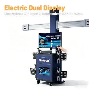 Custom Smartphone Data VIN Input Dynamic Wheel Rim Compensation Electric Dual Screen Auto Car 3d Wheel Alignment Machine