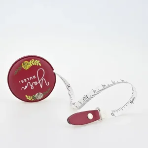 Custom logo UV Full Printing Red 1.5 M Retractable Mini Pocket Tape Measure with Leather Cover
