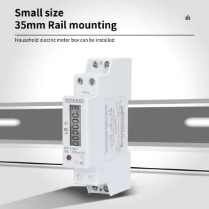 Customizable 1P Single Phase Electronic Energy Meter Class 1.0 Accuracy 60A Max Current LCD Display HUZI DDS6682 Model Household
