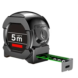 Customizable Automatic Lock Fluorescent Waterproof Steel Measuring Tape 10m Metric Inch 19/25mm Blade Width Laser-Coded