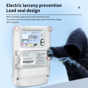 Customizable Full-Featured Three-Phase Full-Function Electronic Energy Meter DTS6682 Class 1.0 LCD Sealed