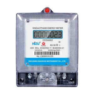 Customizable Wall Mounted Single Phase Electronic Energy Meter with Class 1.0 Accuracy 100A Max Current LCD Display