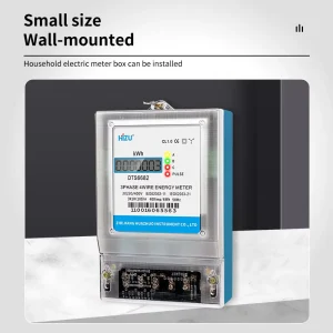Customizable Wall Mounted Three Phase Electronic Energy Meter LCD Display 100A Max Current MODBUS RTU Communication Class 1.0