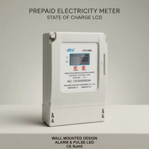 Customizable Wall Mounted Three Phase IC Card Prepaid Electronic Energy Meter Class 1.0 Accuracy Data Center Balance Warning