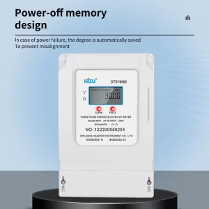 Customizable Wall Mounted Three Phase IC Card Prepaid Electronic Energy Meter LCD Display Model DTSY6682 Data Center Balance