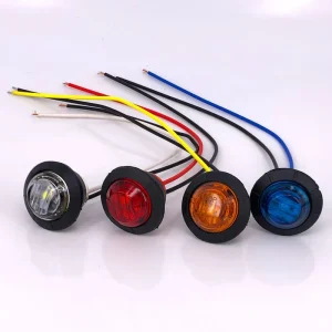 Customization 3 4″ Round 3 Led Rear Side Marker Indicators Light for Truck Car Bus Trailer Chrome Trailer Side Marker Light