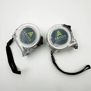 Customized Promotional Round Plastic Transparent Shell Stainless Steel 3m 5m 8m Digital Measuring Tape Measures with Logo Custom