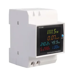 D52 Multi Functional Digital Instrument AC80-265V 0-63A Rail Mounted Plastic Industrial Energy Meter LCD Display