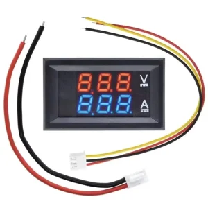 DC 0-100V 10A Digital Voltmeter Ammeter Dual Display Voltage Detector Current Meter Panel Amp Volt Gauge 0.28″ Red Blue LED